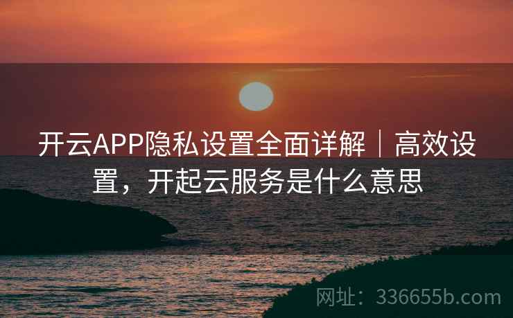 开云APP隐私设置全面详解｜高效设置，开起云服务是什么意思