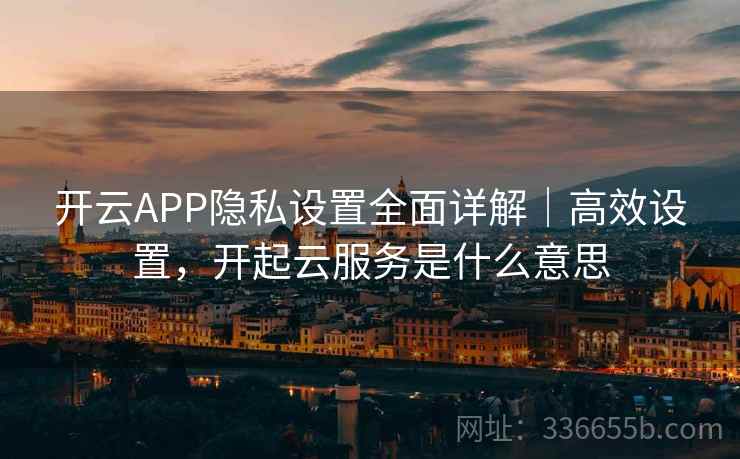 开云APP隐私设置全面详解|高效设置,开起云服务是什么意思 开云APP隐私设置全面详解|高效设置,开起云服务是什么意思
