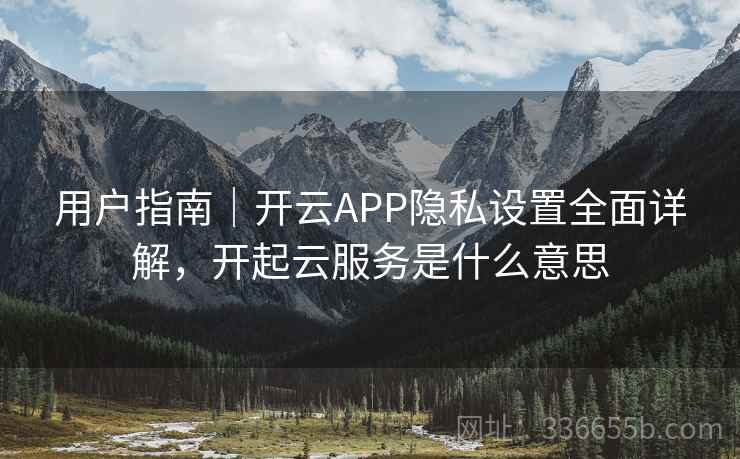 用户指南｜开云APP隐私设置全面详解，开起云服务是什么意思